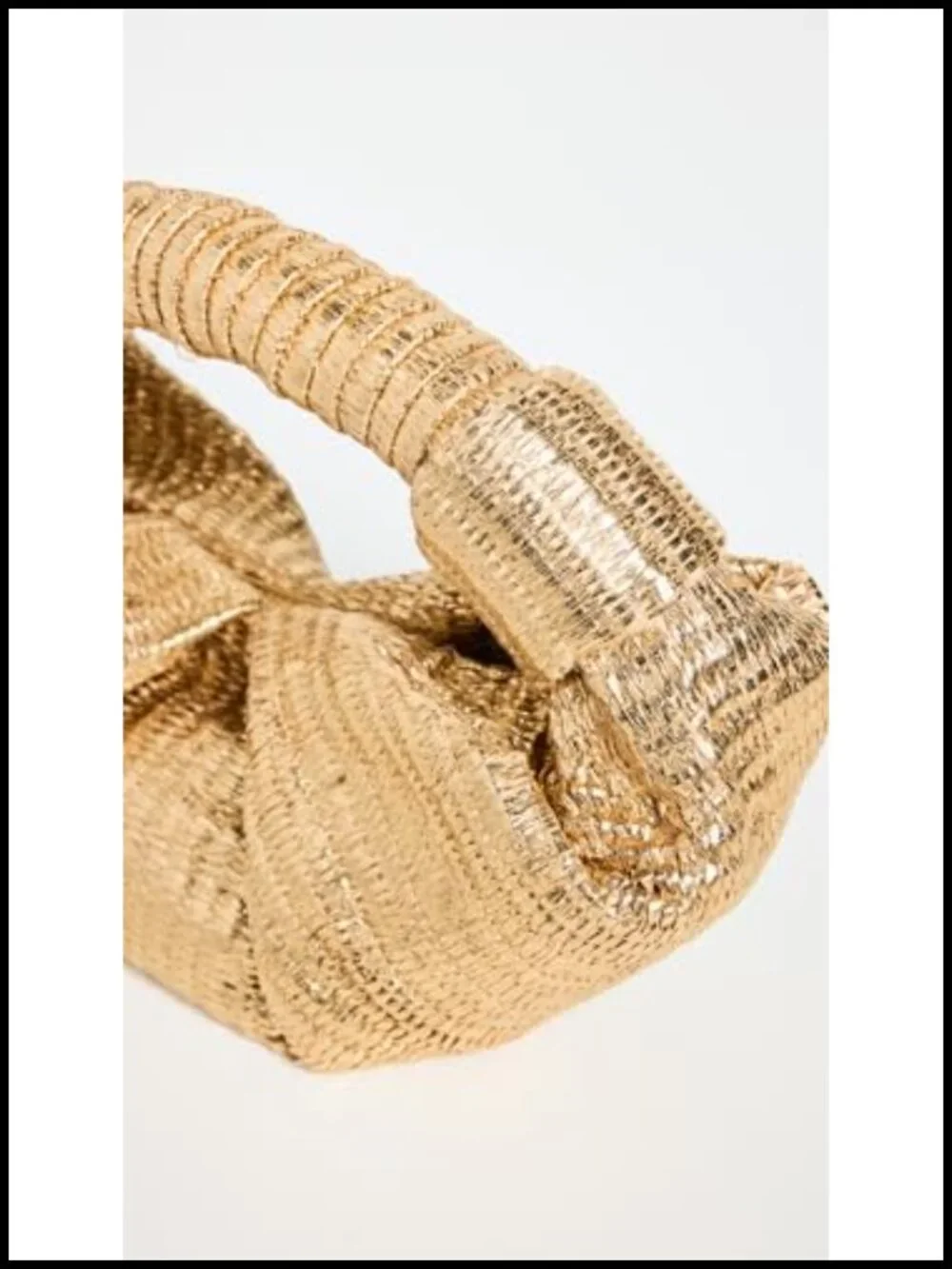 Metallic Raffia Lopsy Bag with Top Handle Knot Details